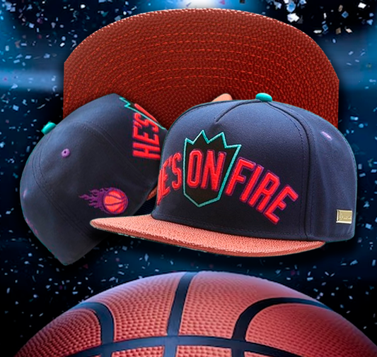 He's On Fire Basketball Gamers -Original Embroidery Snapback